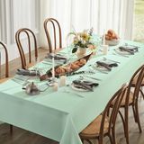 Zeren Home Sıvıya Dayanıklı Pamuk Keten Dertsiz Masa Örtüsü Mint - 170 x 170 cm