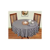 Zeren Home Sıvıya Dayanıklı Yuvarlak Dertsiz Ekose Keten Masa Örtüsü, 150 x 150, yuak-eke4