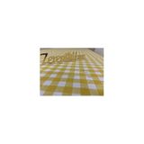 Zeren Home Sıvıya Dayanıklı Yuvarlak Dertsiz Ekose Keten Masa Örtüsü, 180 x 180, yuak-ekedsa