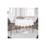 Zeren Home Sıvıya Dayanıklı Yuvarlak Dertsiz Keten Masa Örtüsü Beyaz, 150 x 150, collec-aktarim03