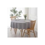 Zeren Home Sıvıya Dayanıklı Yuvarlak Dertsiz Keten Masa Örtüsü Gri, 130 x 130