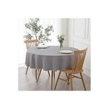 Zeren Home Sıvıya Dayanıklı Yuvarlak Dertsiz Keten Masa Örtüsü Gri, 150 x 150