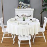 Zeren Home Sıvıya Dayanıklı Yuvarlak Dertsiz Keten Masa Örtüsü Krem
