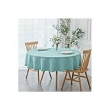 Zeren Home Sıvıya Dayanıklı Yuvarlak Dertsiz Keten Masa Örtüsü Mint, 130 x 130
