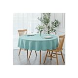 Zeren Home Sıvıya Dayanıklı Yuvarlak Dertsiz Keten Masa Örtüsü Mint, 150 x 150