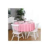 Zeren Home Sıvıya Dayanıklı Yuvarlak Dertsiz Keten Masa Örtüsü Pembe, 180 x 180