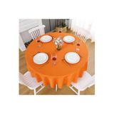 Zeren Home Sıvıya Dayanıklı Yuvarlak Dertsiz Keten Masa Örtüsü Turuncu, 130 x 130