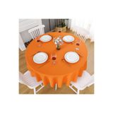 Zeren Home Sıvıya Dayanıklı Yuvarlak Dertsiz Keten Masa Örtüsü Turuncu, 150 x 150