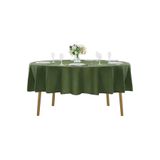 Zeren Home Sıvıya Dayanıklı Yuvarlak Dertsiz Keten Masa Örtüsü Yeşil, 130 x 130