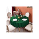 Zeren Home Sıvıya Dayanıklı Yuvarlak Dertsiz Keten Masa Örtüsü Zümrüt, 150 x 150