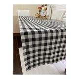 Zeren Home Siyah Beyaz Kareli Çift Taraflı Dertsiz Dikdörtgen 40x160 cm Runner