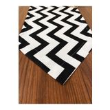 Zeren Home Siyah Beyaz Zizgag Sıvı Geçirmez Üçgen 40x160 cm Runner
