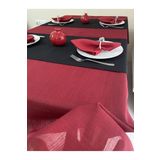 Zeren Home Solid Kırmızı Simli Masa Örtüsü 140 x 240