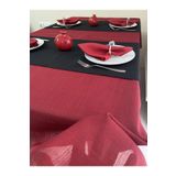 Zeren Home Solid Kırmızı Simli Masa Örtüsü 150 x 260