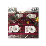 Zeren Home Yılbaşı Kırmızı Ekose Dikdörtgen Masa Örtüsü 140 X 220
