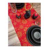 Zeren Home Zeren Home Yılbaşı Özel Runner, Yılbaşı Temalı Özel Dikim Keten Kumaş, Christmas Runner 40x170