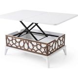 Zerenland 1315 Akıllı Sehpa, Sihirli Sehpa, Açılır Orta Sehpa, Büyüyen Mini Sehpa 82*50CM Beyaz