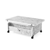 Zerenland 61 Akıllı Sehpa, Sihirli Sehpa, 6 Boyutlu Sehpa 90*60cm Beyaz Mermer