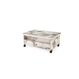 Zerenland 61 Akıllı Sehpa, Sihirli Sehpa, 6 Boyutlu Sehpa 90*60cm Efes Krem Mermer