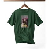 Zerenyus Blurry Baskılı - Premium Kumaş Oversize Erkek Tişört Haki - XL