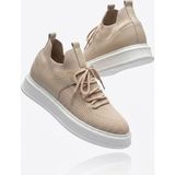 Zerenyus Fusion Yüksek Kalite Triko Slip-On Rahat Erkek Spor Ayakkabı Krem