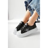 Zerenyus Piata Premium Siyah Beyaz Bağcıklı Star Kadın Sneaker