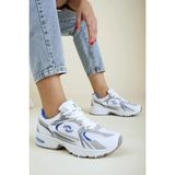Zerenyus ULTRAONE Bağcıklı Ortopedik Unisex Kadın Spor Yürüyüş Ayakkabı - Beyaz Mavi
