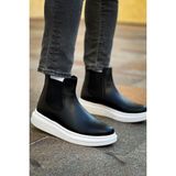 Zerenyus ZRC613 - Premium Erkek Chelsea Bot Siyah Beyaz - 00-Siyah