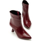 Zerenyus ZRİN-4701 Premium Bordo Kırışık Kare Topuk Günlük Kadın Bot