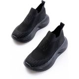 Zerenyus ZRİN-707 Siyah Triko Faillant Taban Slip-On Taşlı Kadın Spor Ayakkabı - 0 - Siyah