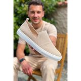 Zerenyus ZRK-114 Premium Bej Triko Nefes Alan Ortopedik Bağcıksız Erkek Espadril