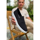 Zerenyus ZRK-114 Premium Siyah Beyaz Triko Nefes Alan Ortopedik Bağcıksız Erkek Espadril