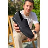 Zerenyus ZRK-114 Premium Siyah Triko Nefes Alan Ortopedik Bağcıksız Erkek Espadril