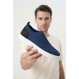 Zerenyus ZRK-X106 Premium Rahat Slip-On Bağcıksız Nefes Alan Triko Erkek Ayakkabı Lacivert