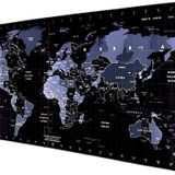 Zerfa Dünya Haritası Ekstra Büyük Genişletilmiş Kaymaz Kauçuk Oyun Mouse Pad & Klavye Masa Mat Bilgisayar Aptop için (900 mm X 400 mm X 2 mm) L Zmp253 Siyah (Dünya Haritası, 90 X 40 cm)