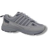 Zerhan Lutton 215 Unisex Gri Bağcıklı File Yürüyüş Koşu Büyük Numara Spor Ayakkabı 45 46 47 48