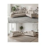 Zeri Yataklı Puzzle Modüler Köşe Koltuk Takımı & Köşe Takımı - Latte - 144