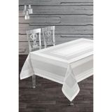 Zeria Home Dertsiz Su Geçirmez Özel Desenli Jakarlı Polyester Yemek Masa Örtüsü