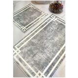Zeria Home Kaymaz Taban Yıkanabilir 2 parça 60x100 - 50x60 Banyo Halısı Banyo Paspası Klozet Takımı Gri