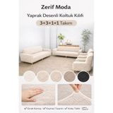 zerıf moda Yaprak Desenli Koltuk Kılıfı 3+3+1+1 Takım Esnek Lastikli Kaymaz Tam Oturan Kanepe Örtüsü