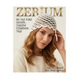 ZERİUM El Yapımı Kadın Örgü Bohem File Yazlık Bere Şapka Pullu Beyaz