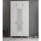 Zerka Concept Açelya Meşe Beyaz 120 cm M5 Portmanto
