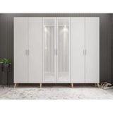Zerka Concept Açelya Meşe Beyaz 208 cm M6 Portmanto