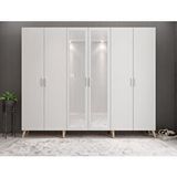 Zerka Concept Açelya Meşe Beyaz 240 cm M6 Portmanto