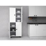 Zerka Concept Asos Mdf 6 Raflı Çok Amaçlı Mutfak Banyo Ayakkabılık Dolabı - 60 cm - Beyaz