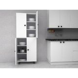 Zerka Concept Asos Mdf 6 Raflı Çok Amaçlı Mutfak Banyo Ayakkabılık Dolabı 70 cm - Beyaz