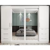 Zerka Concept Bella Sürgü Kapaklı Beyaz 208 cm Gardrop