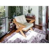 Zerka Concept Berlin Masif Ahşap Bahçe Balkon Koltuk Kestane Ağacı - 1 Adet Tekli Koltuk Krem