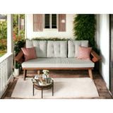 Zerka Concept Berlin Masif Ahşap Bahçe Balkon Koltuk Kestane Ağacı - 1 Adet Üçlü Koltuk Krem