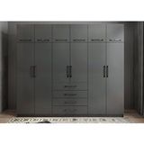 Zerka Concept Biray 12 Kapaklı Füme 240 cm Gardrop